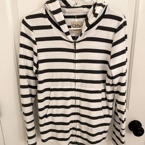 Chaser gray and white stripe hoodie